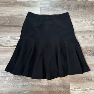 NWT Talbots Black Flounce Hem Midi Skirt Size 8 Career Cocktail Classic